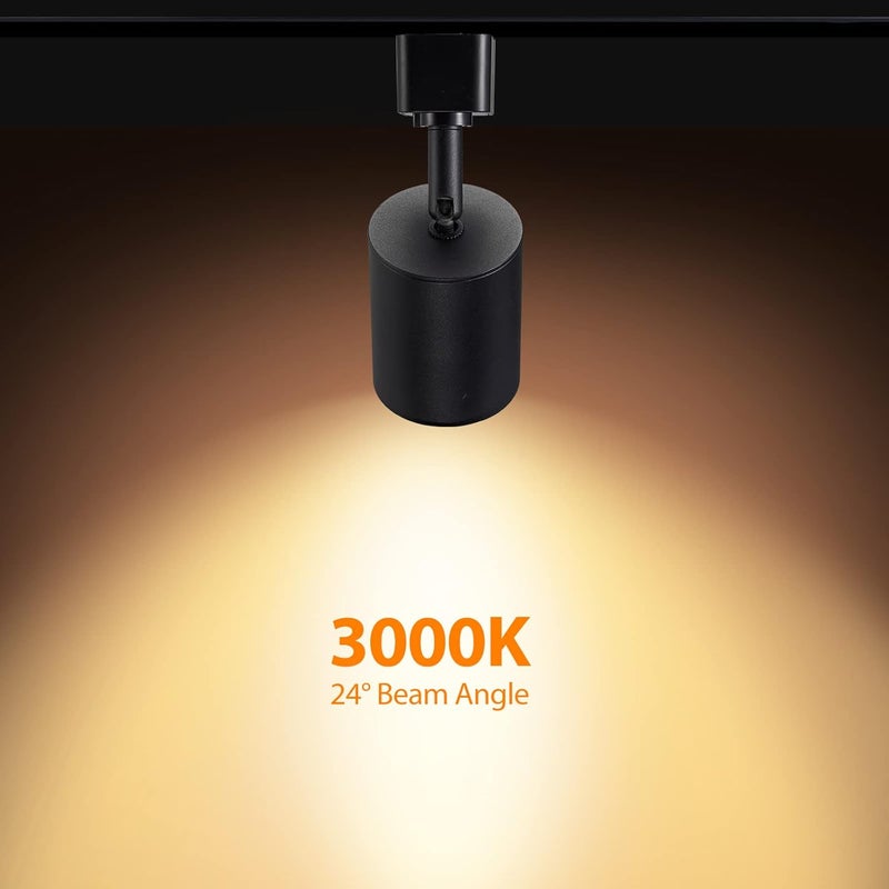 VANoopee 6 Pack 10W Dimmable LED Track Lighting Heads H Type Track Light Replacement Fixtures Bright 3000K Warm White Ceiling Spotlight for Accent Task Art, Flicker Free CRI90+ 24° 800lm Black - Image 5